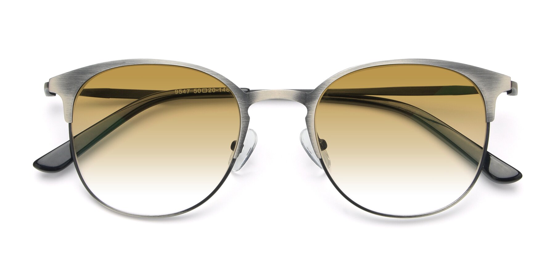Folded Front of 9547 in Antique Gunmetal with Champagne Gradient Lenses