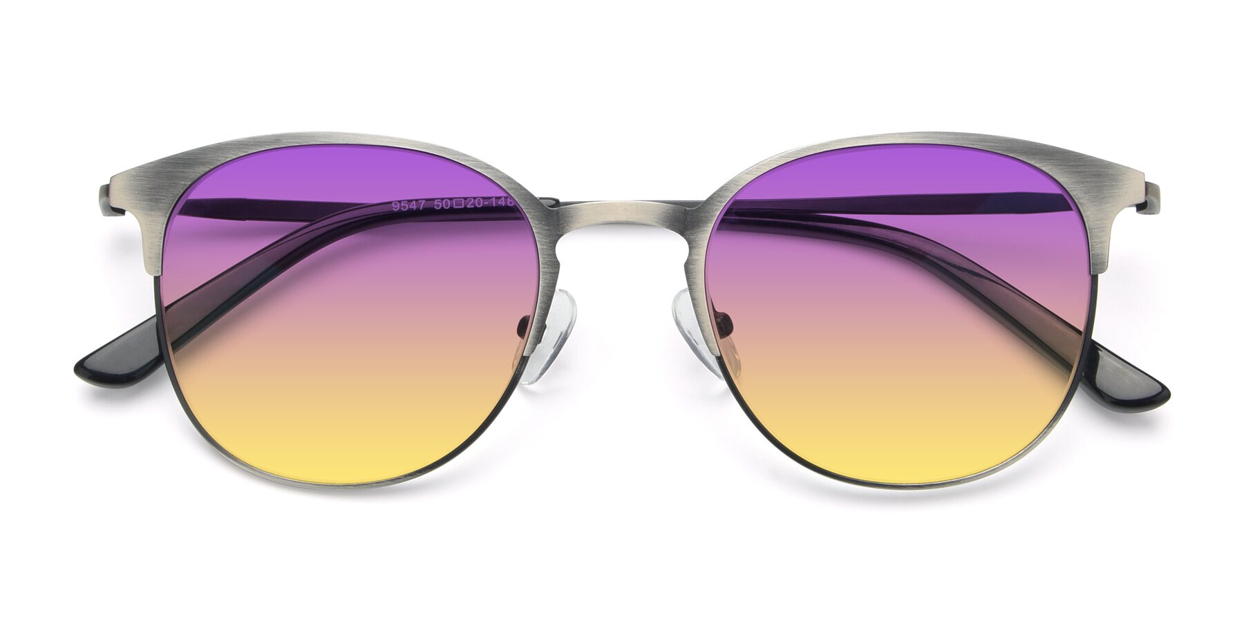 Folded Front of 9547 in Antique Gunmetal with Purple / Yellow Gradient Lenses