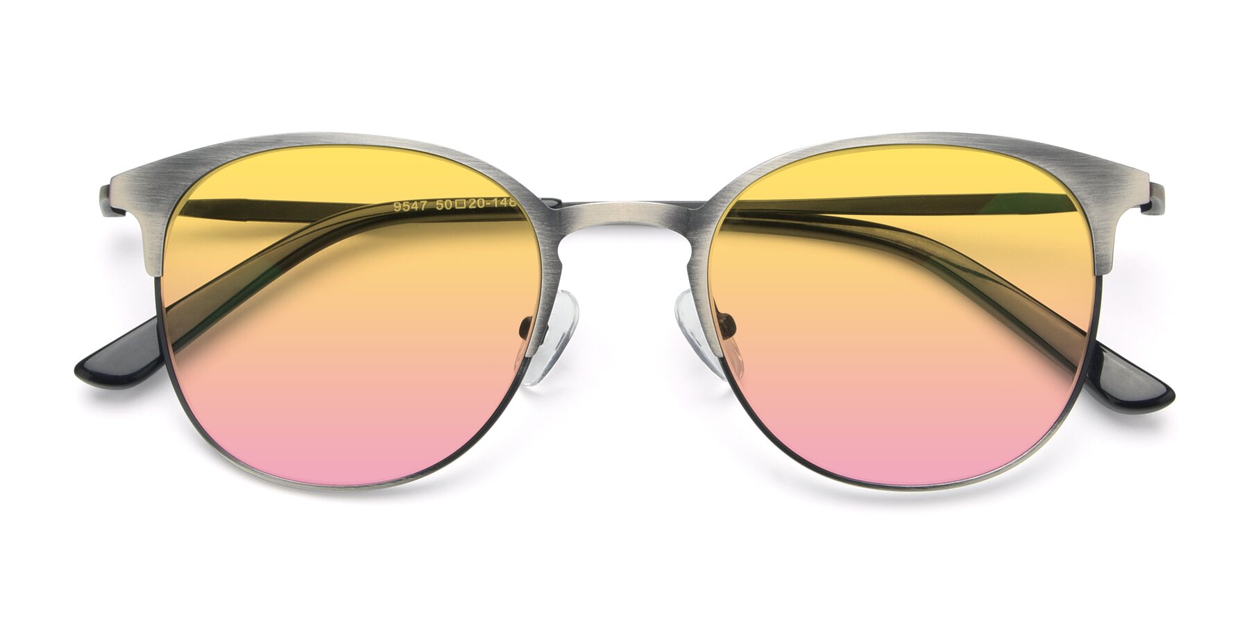 Folded Front of 9547 in Antique Gunmetal with Yellow / Pink Gradient Lenses