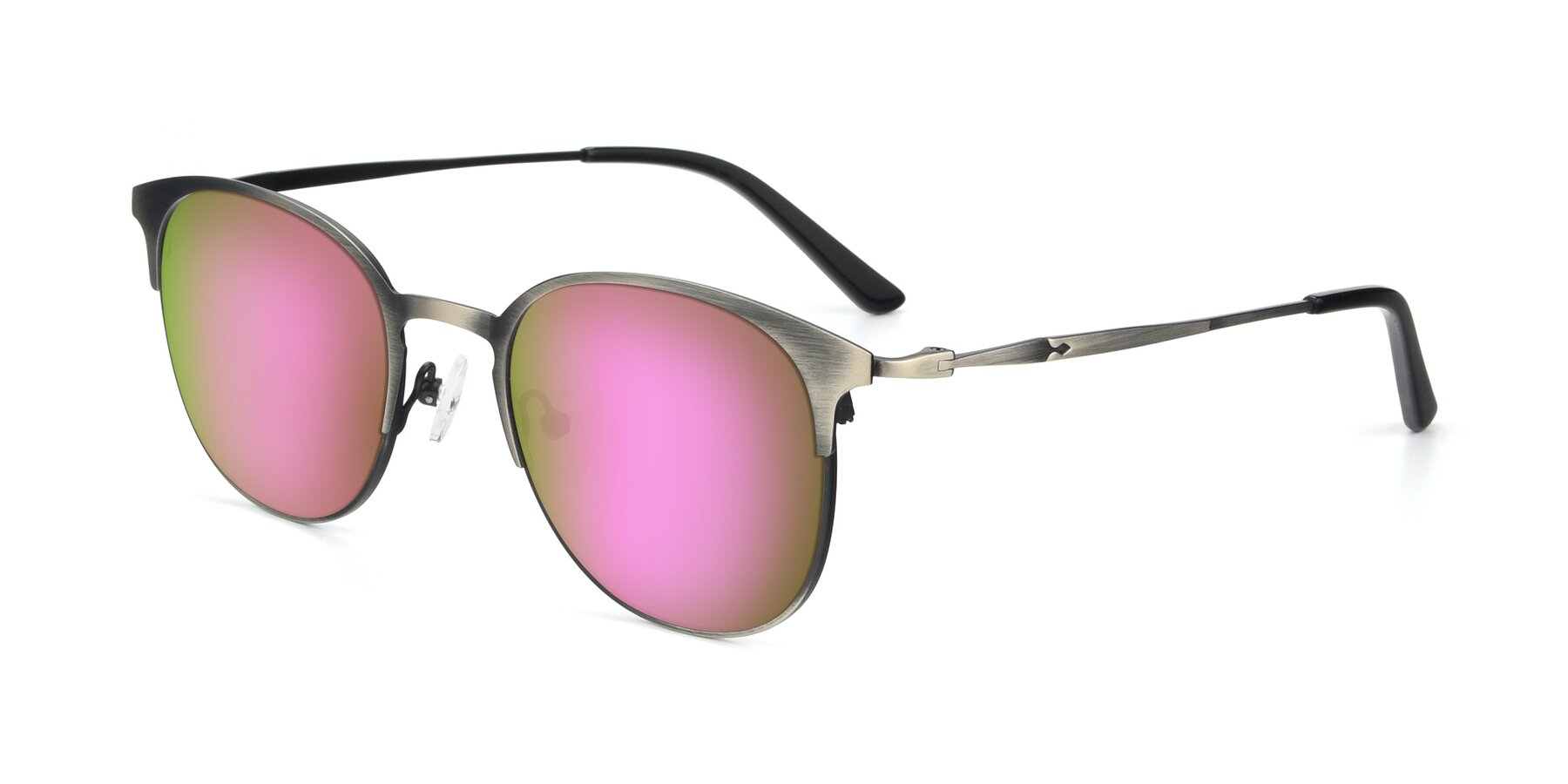 Angle of 9547 in Antique Gunmetal with Pink Mirrored Lenses