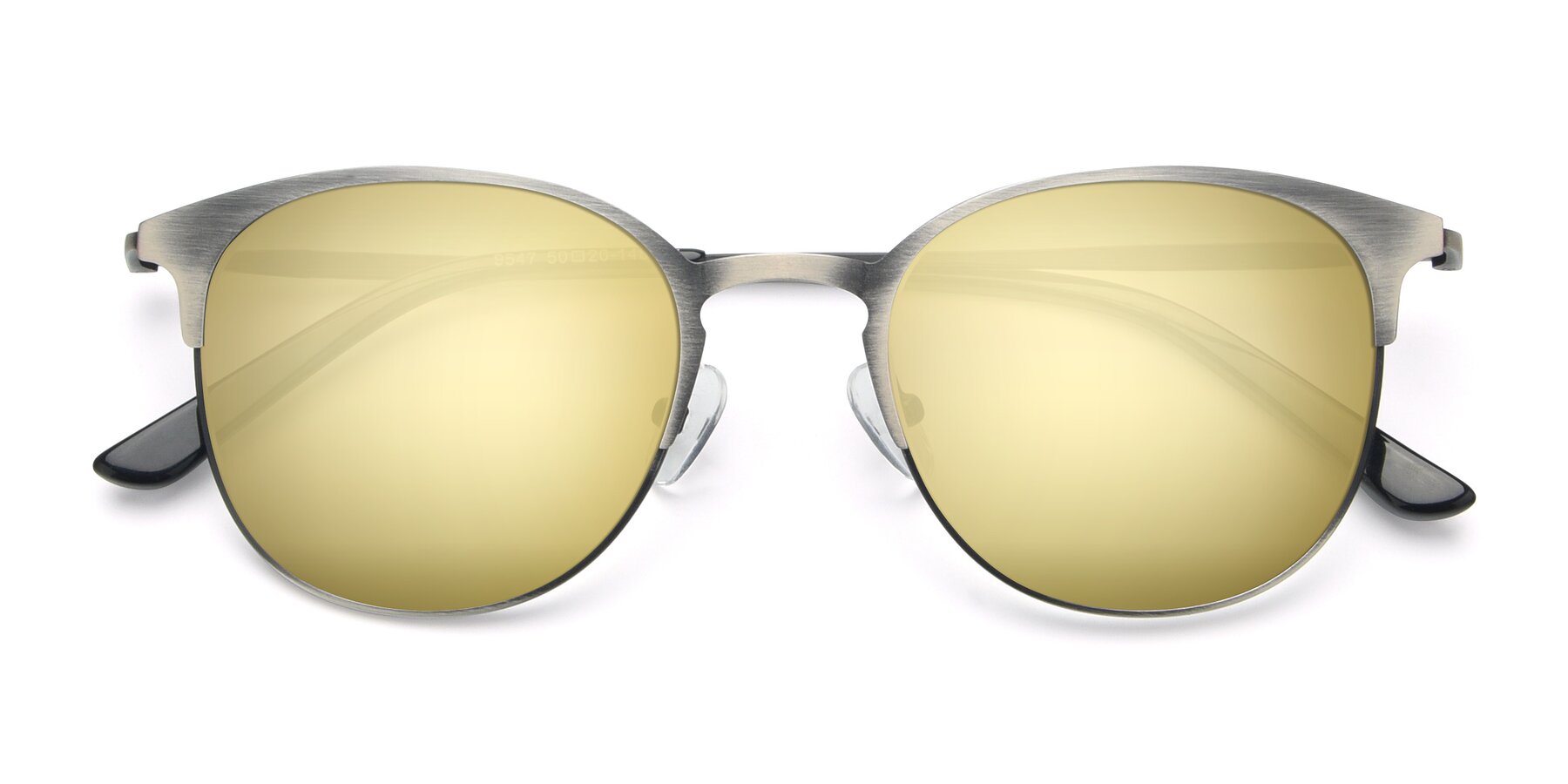 Folded Front of 9547 in Antique Gunmetal with Gold Mirrored Lenses