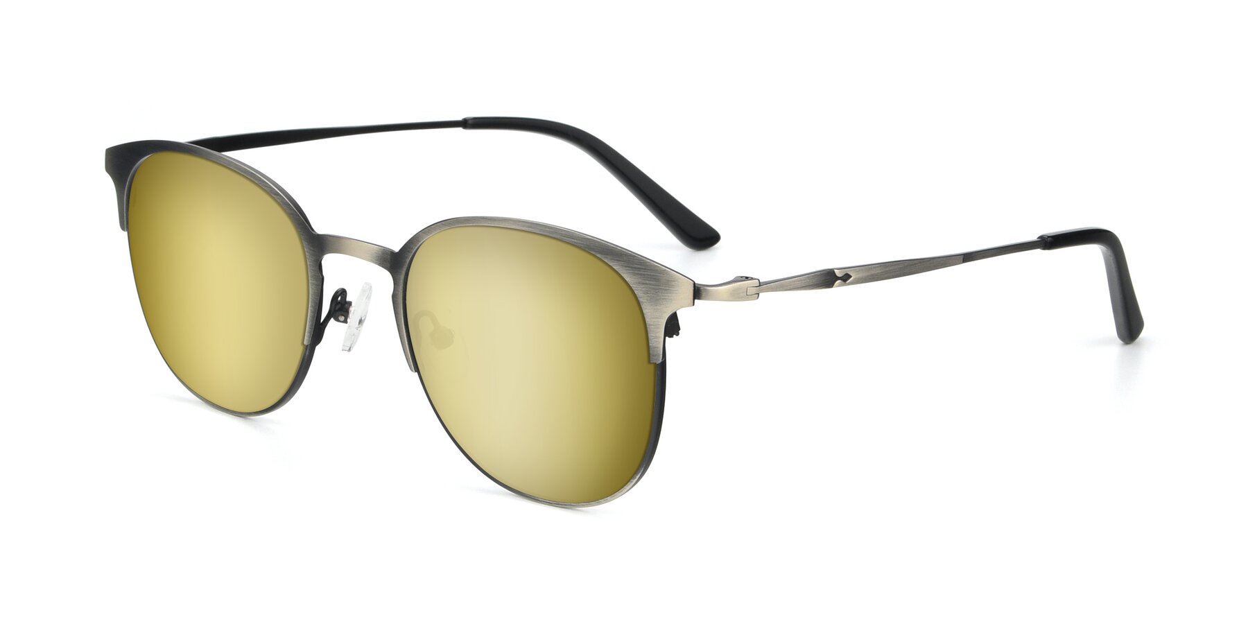 Angle of 9547 in Antique Gunmetal with Gold Mirrored Lenses