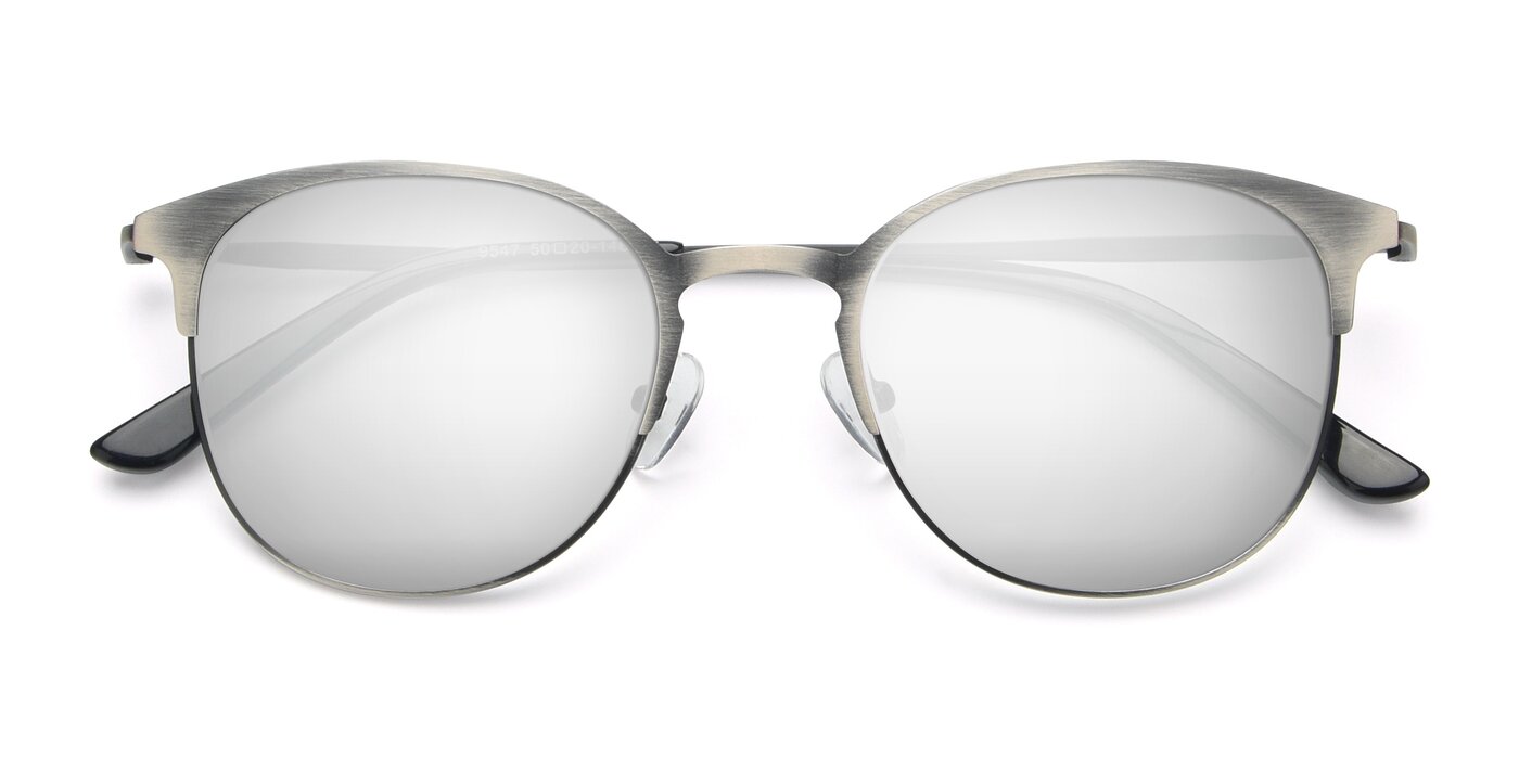 9547 - Antique Gunmetal Flash Mirrored Sunglasses