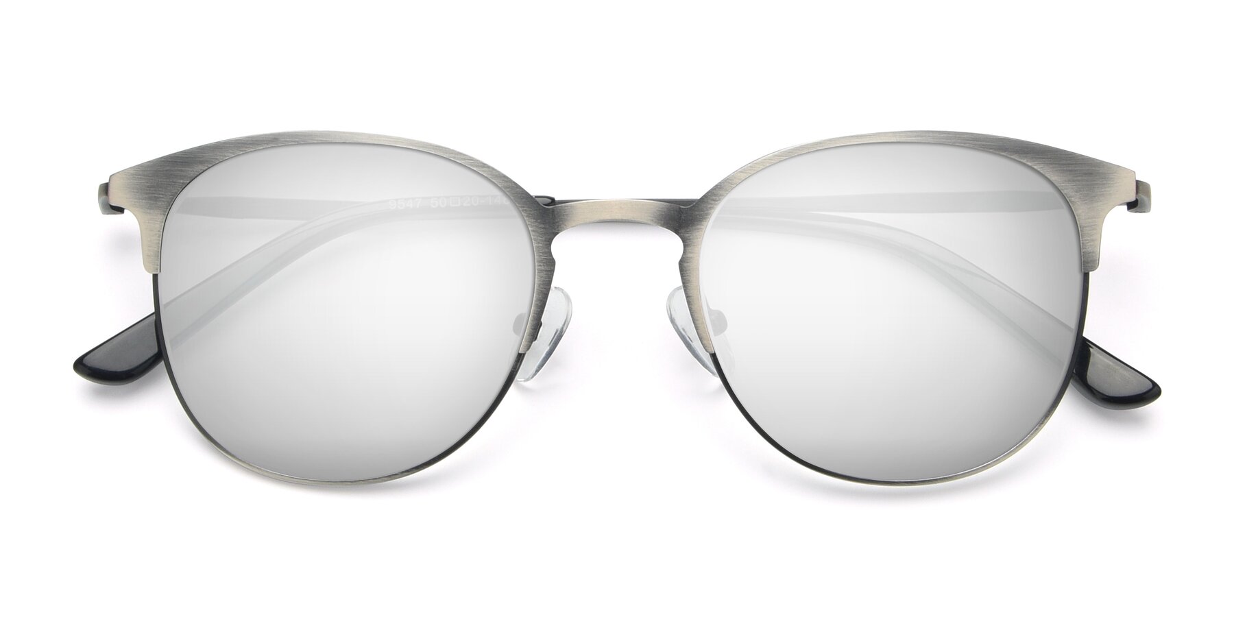 Folded Front of 9547 in Antique Gunmetal with Silver Mirrored Lenses