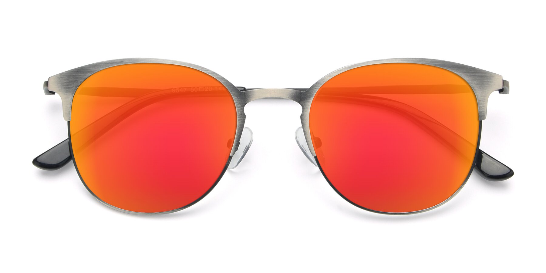 Folded Front of 9547 in Antique Gunmetal with Red Gold Mirrored Lenses