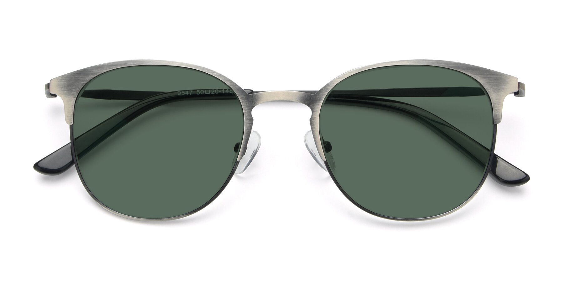Folded Front of 9547 in Antique Gunmetal with Green Polarized Lenses