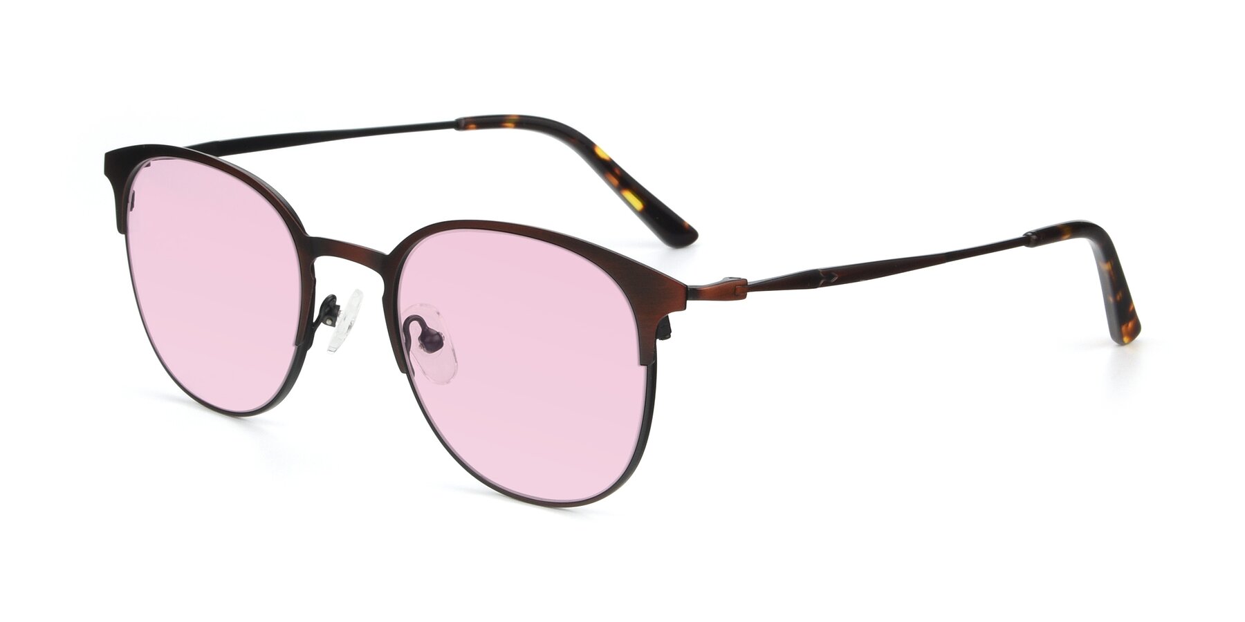 Angle of 9547 in Antique Brown with Light Pink Tinted Lenses