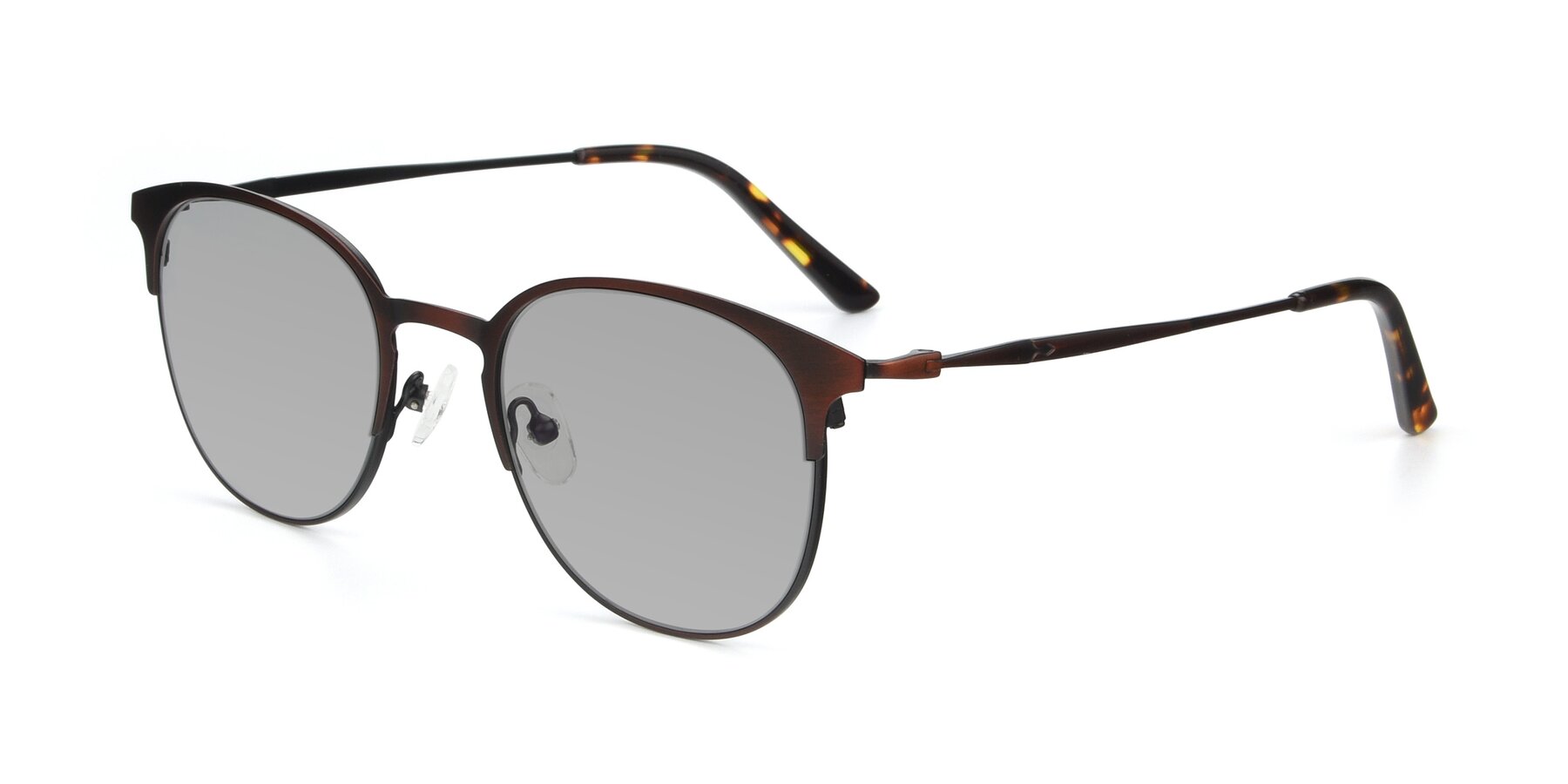 Angle of 9547 in Antique Brown with Light Gray Tinted Lenses