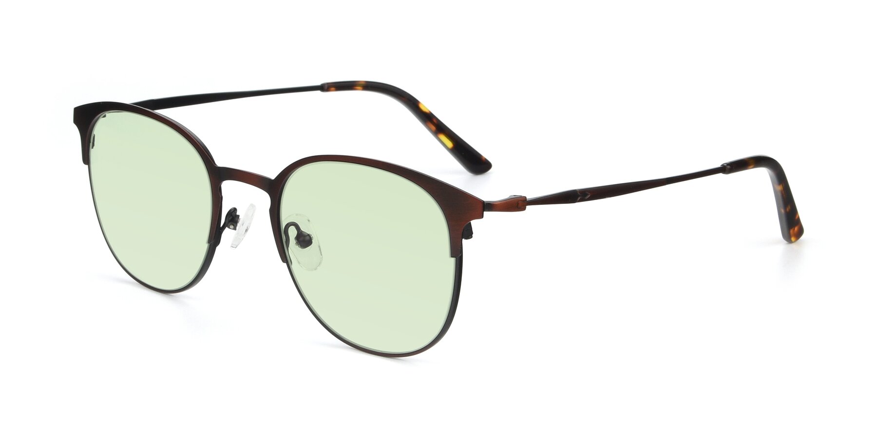 Angle of 9547 in Antique Brown with Light Green Tinted Lenses
