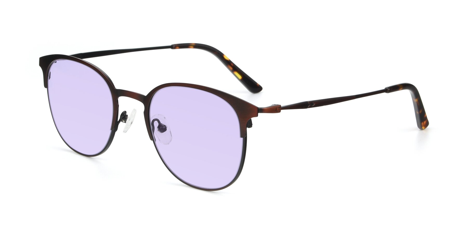 Angle of 9547 in Antique Brown with Light Purple Tinted Lenses