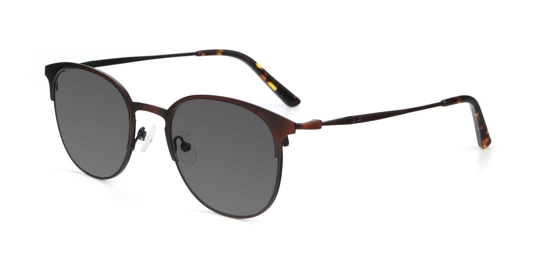 Angle of 9547 in Antique Brown with Medium Gray Tinted Lenses