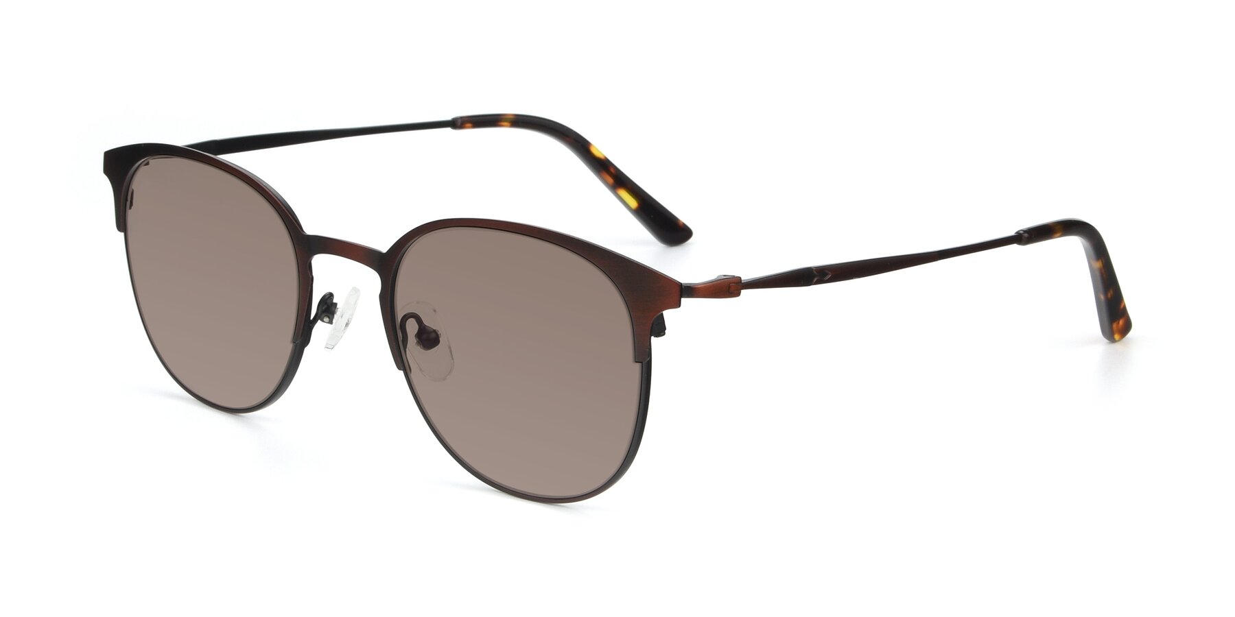 Angle of 9547 in Antique Brown with Medium Brown Tinted Lenses