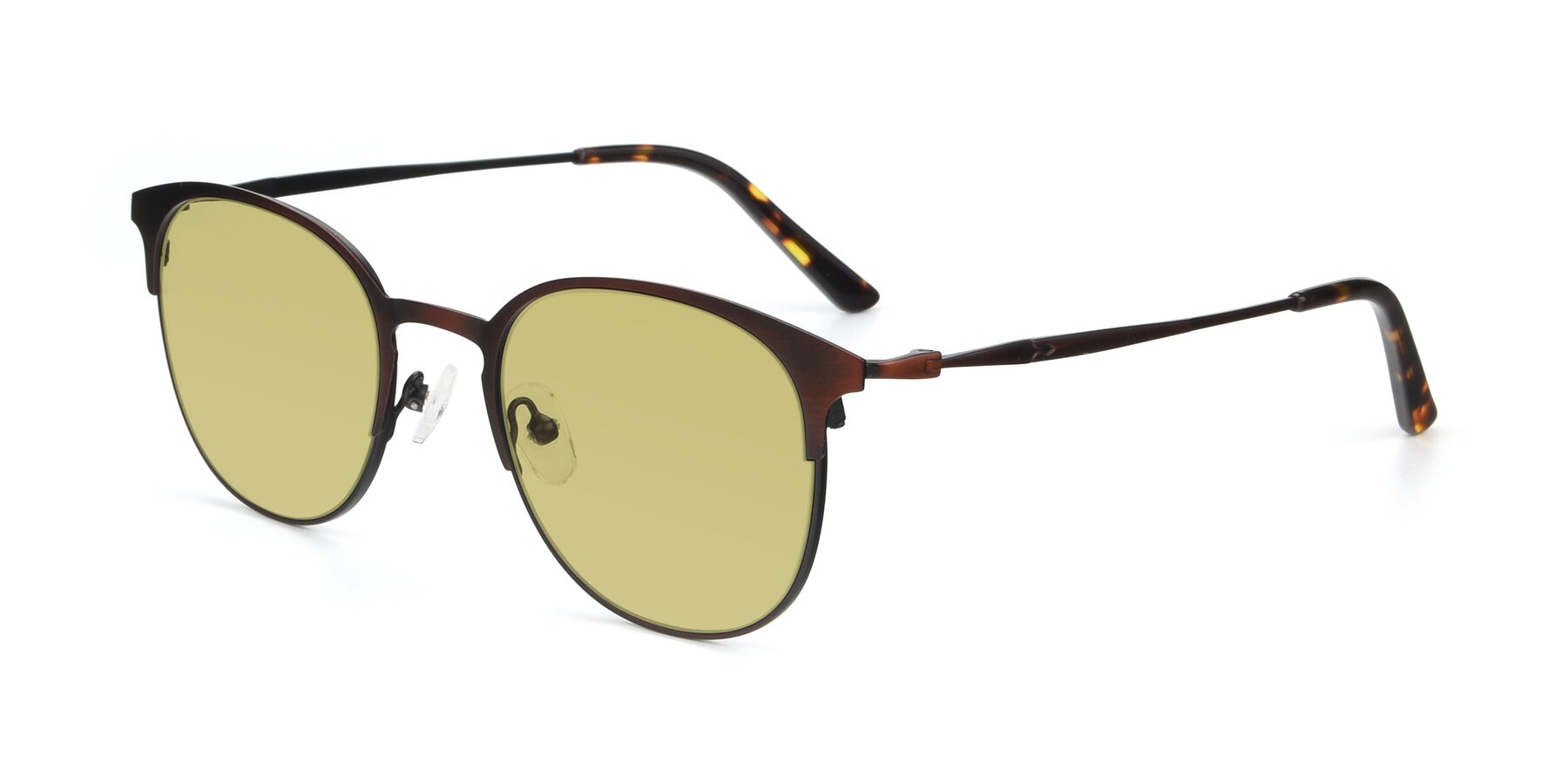 Angle of 9547 in Antique Brown with Medium Champagne Tinted Lenses