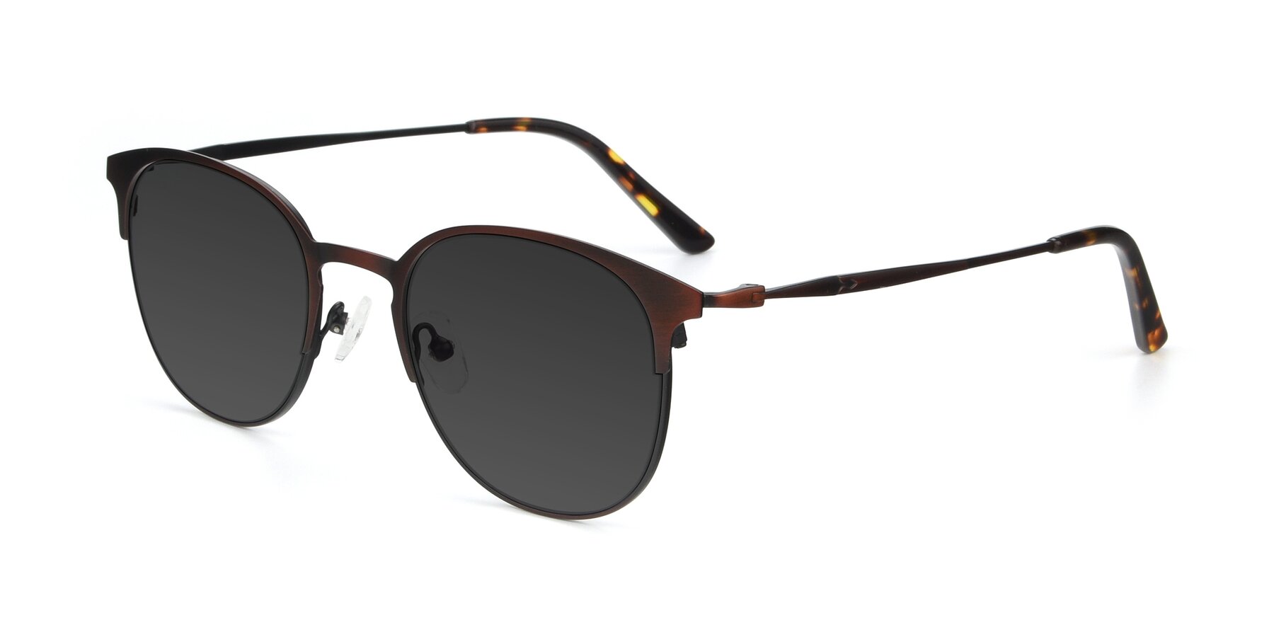 Angle of 9547 in Antique Brown with Gray Tinted Lenses