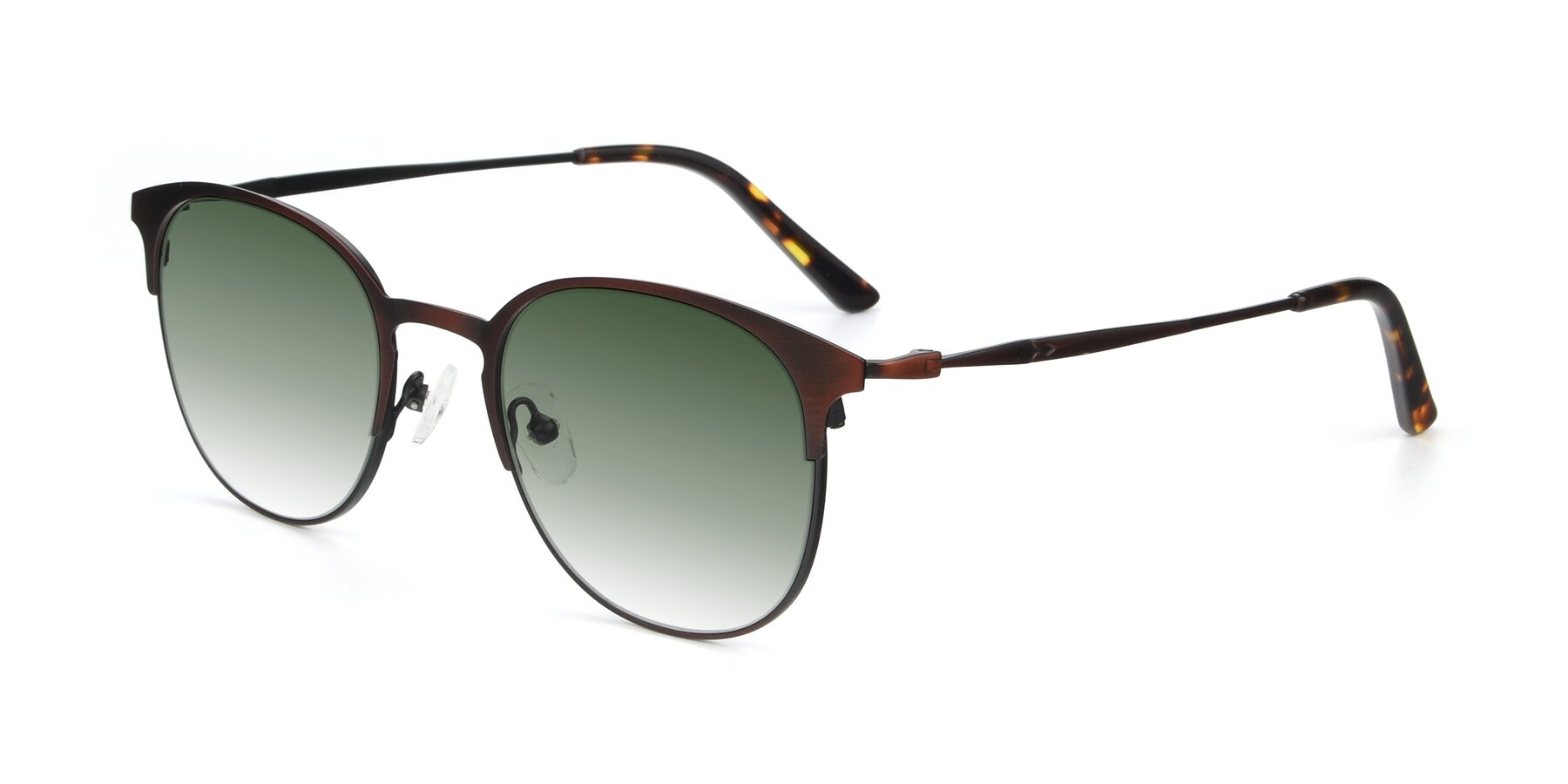 Angle of 9547 in Antique Brown with Green Gradient Lenses