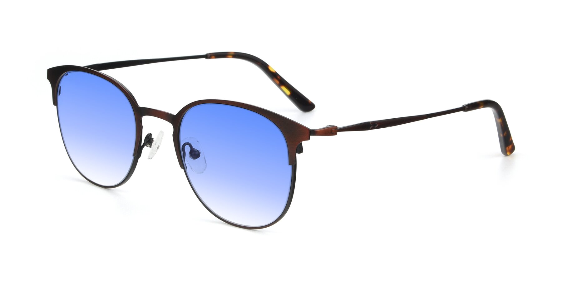 Angle of 9547 in Antique Brown with Blue Gradient Lenses