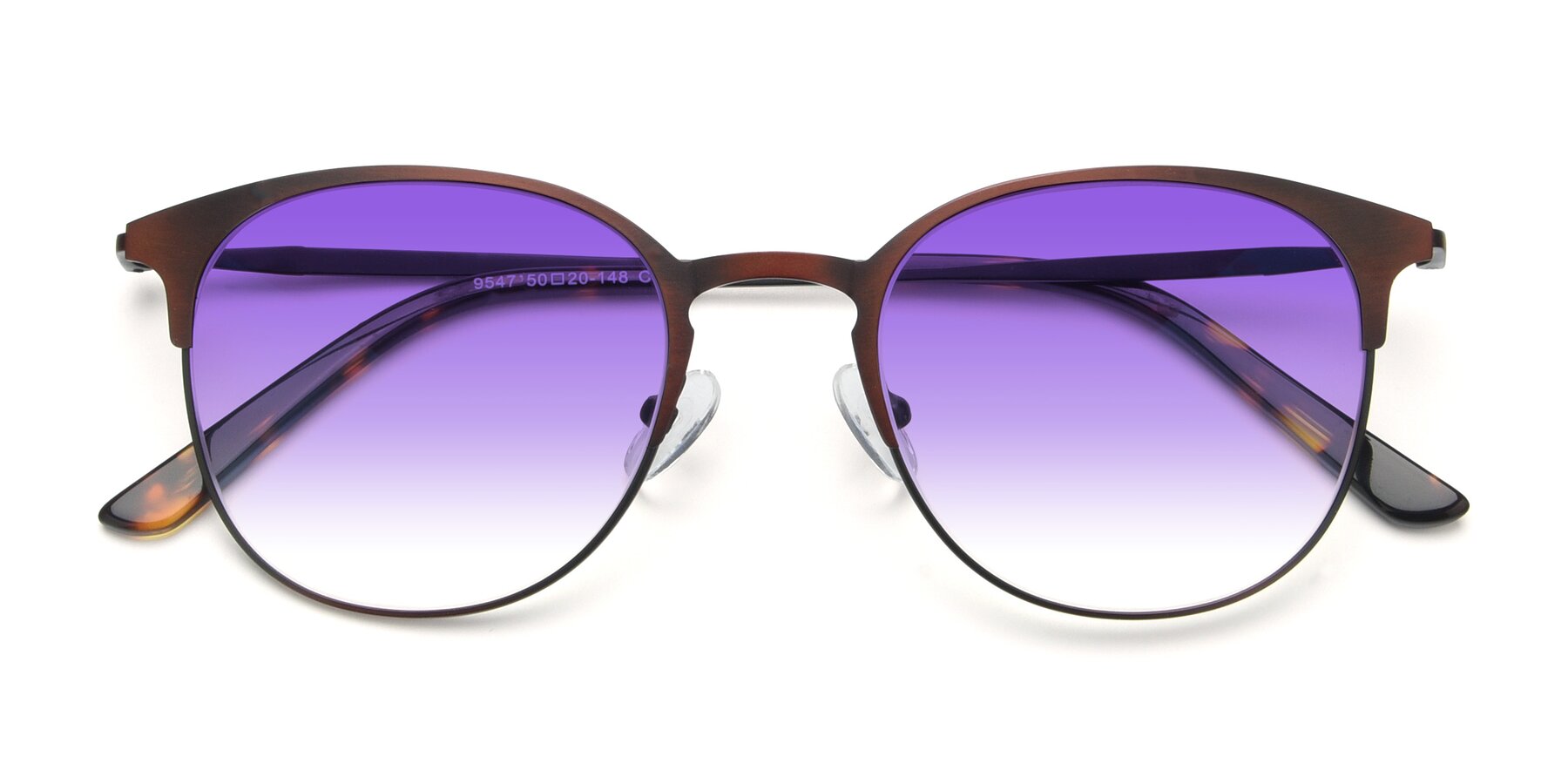 Folded Front of 9547 in Antique Brown with Purple Gradient Lenses