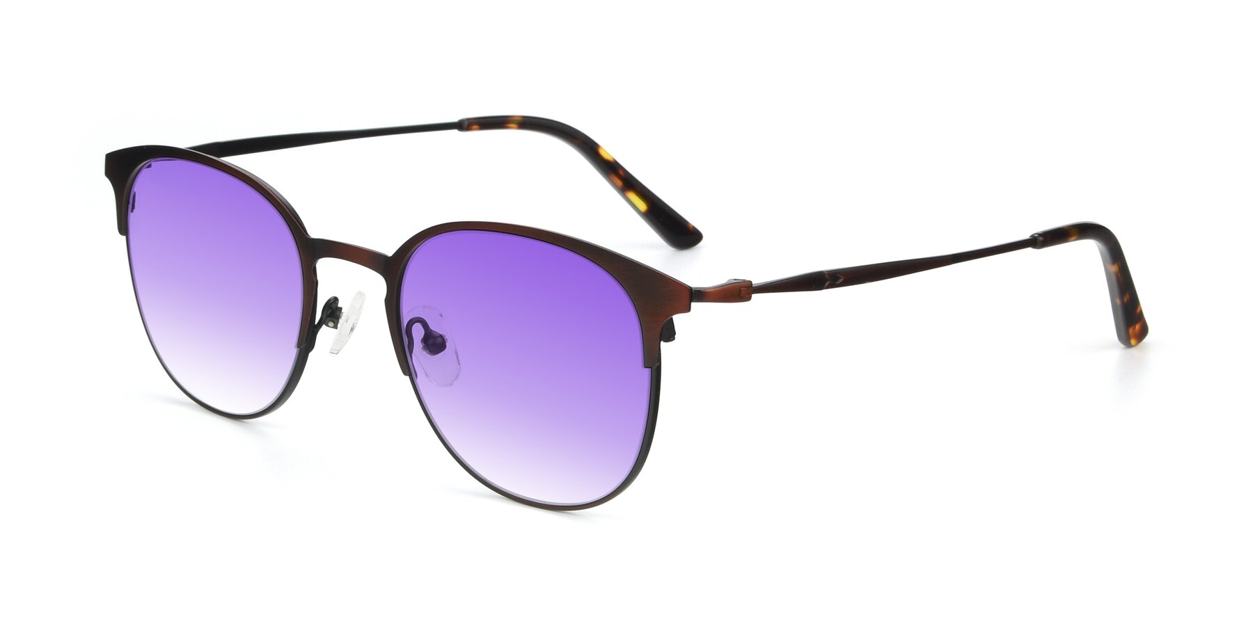 Angle of 9547 in Antique Brown with Purple Gradient Lenses