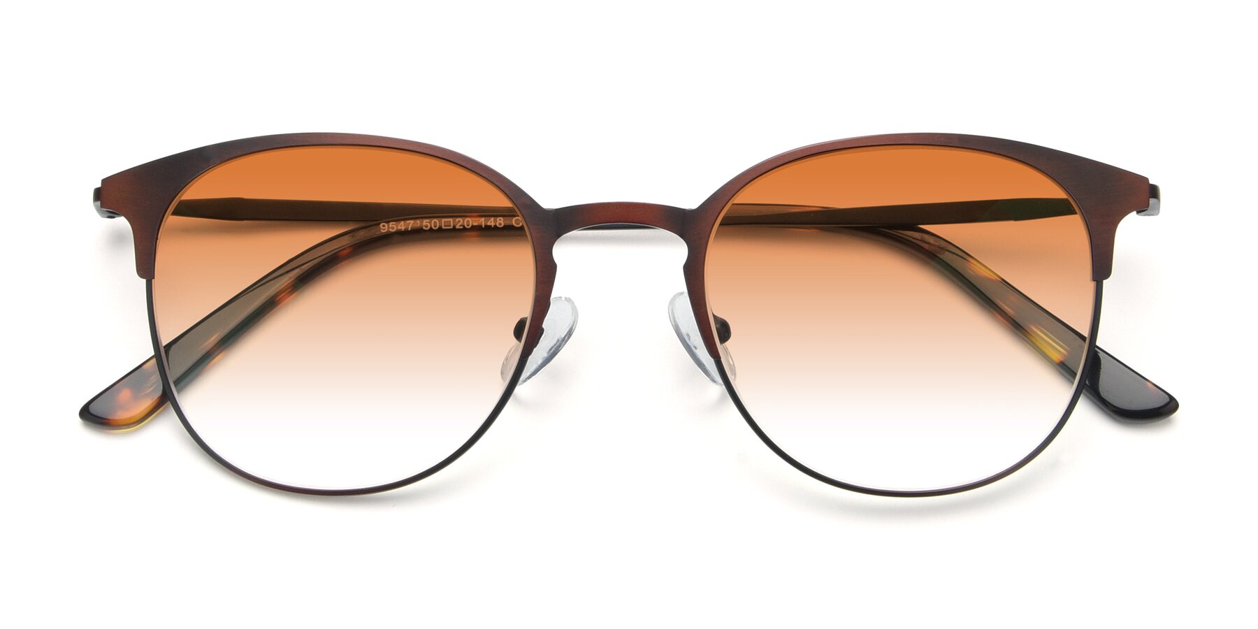 Folded Front of 9547 in Antique Brown with Orange Gradient Lenses