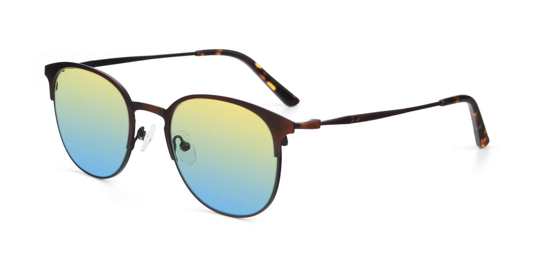 Angle of 9547 in Antique Brown with Yellow / Blue Gradient Lenses