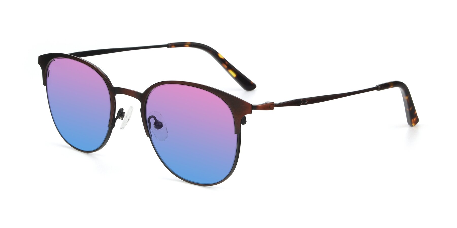 Angle of 9547 in Antique Brown with Pink / Blue Gradient Lenses