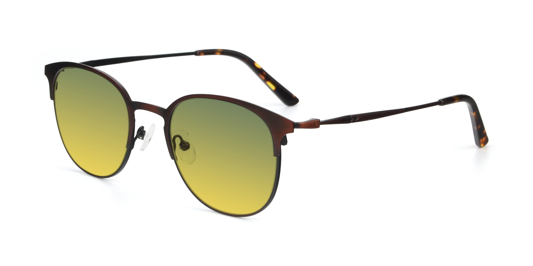 Angle of 9547 in Antique Brown with Green / Yellow Gradient Lenses