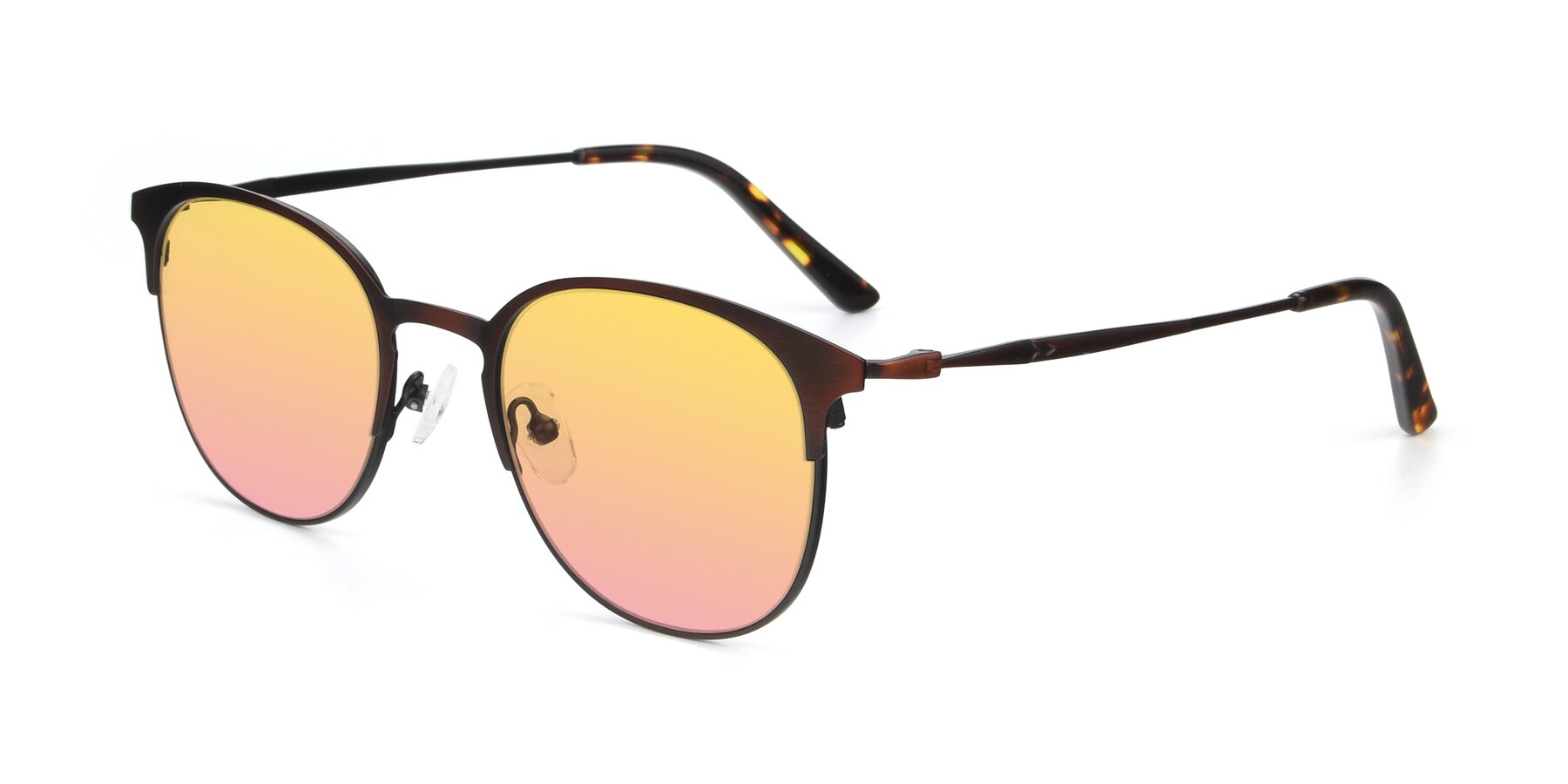 Angle of 9547 in Antique Brown with Yellow / Pink Gradient Lenses