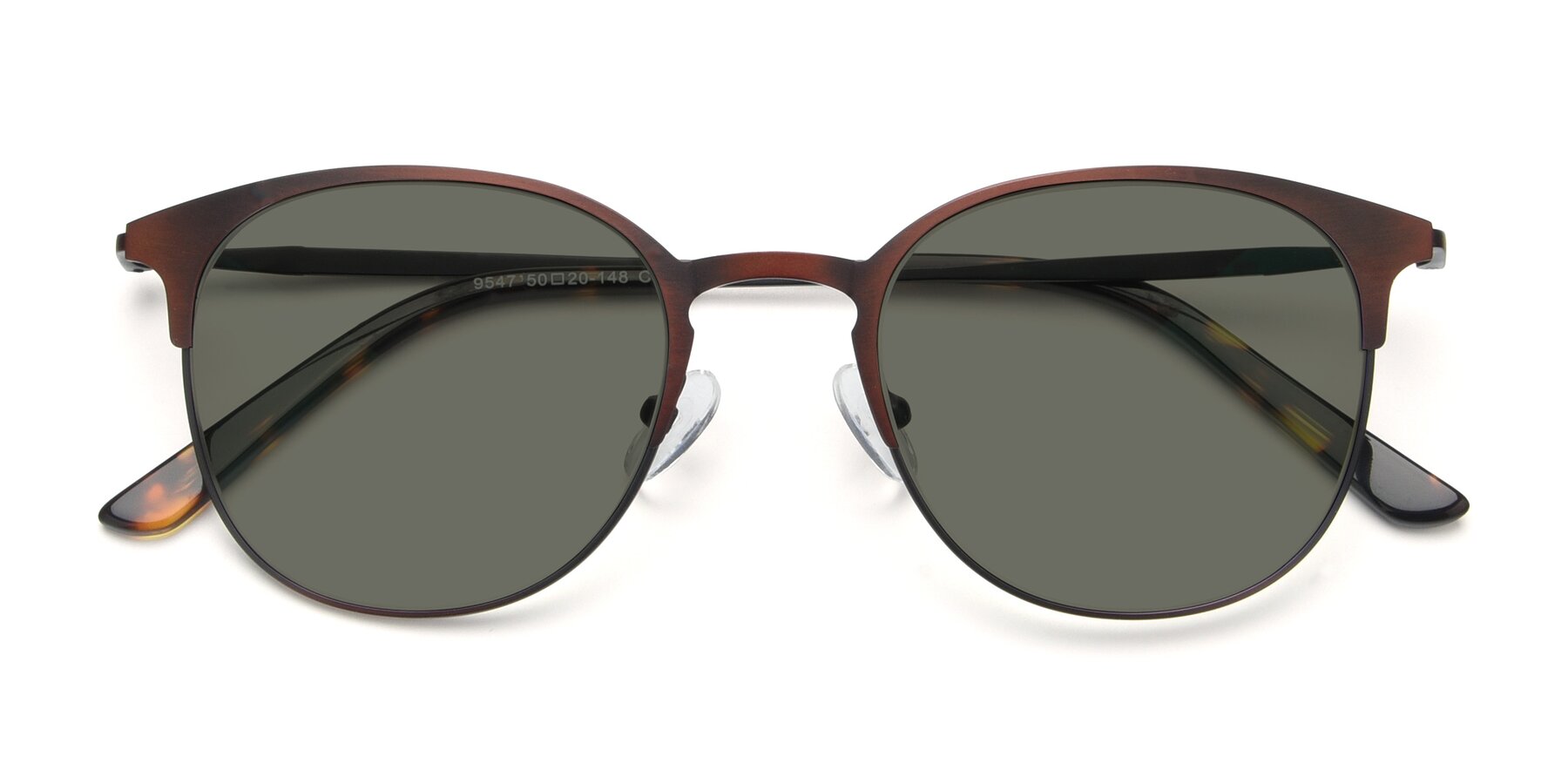 Folded Front of 9547 in Antique Brown with Gray Polarized Lenses