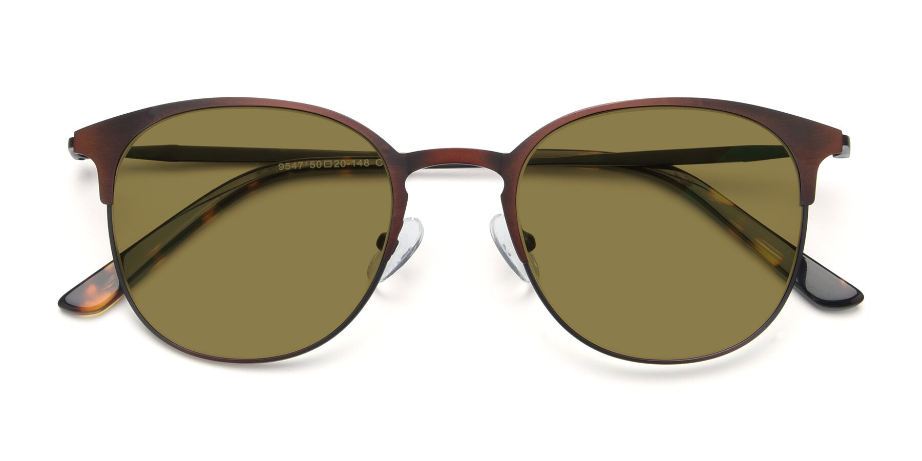 Folded Front of 9547 in Antique Brown with Brown Polarized Lenses
