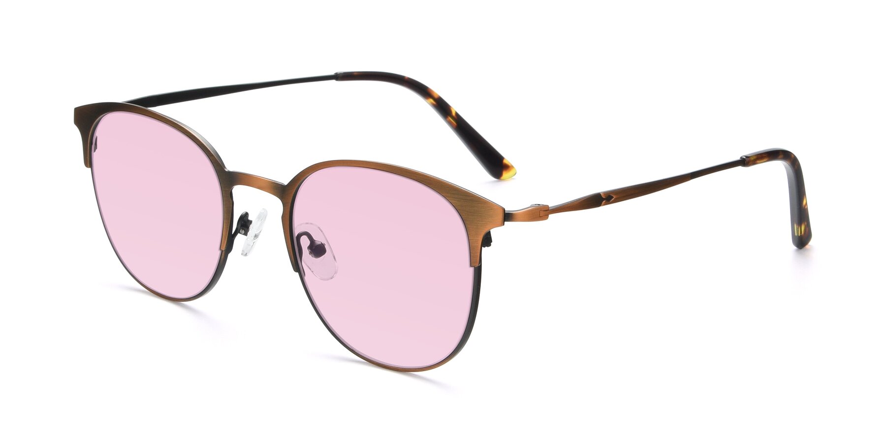 Angle of 9547 in Antique Bronze with Light Pink Tinted Lenses