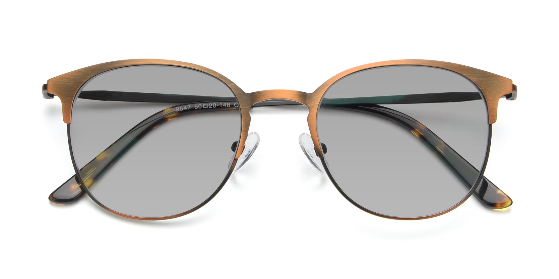 Folded Front of 9547 in Antique Bronze with Light Gray Tinted Lenses