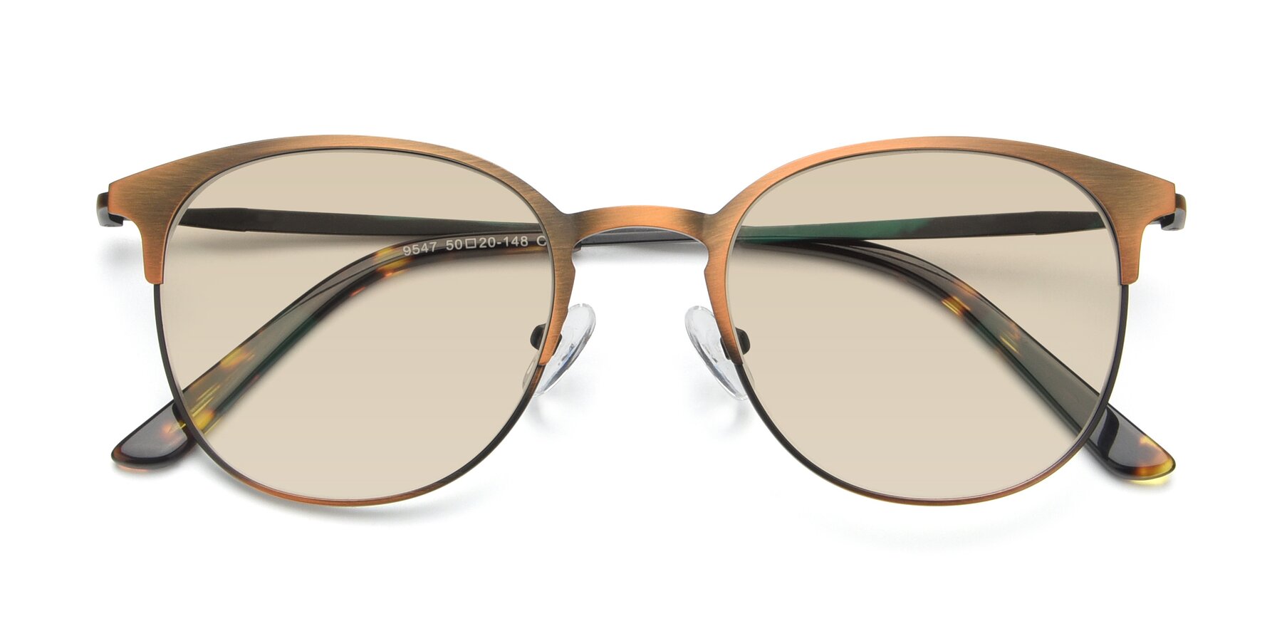 Folded Front of 9547 in Antique Bronze with Light Brown Tinted Lenses