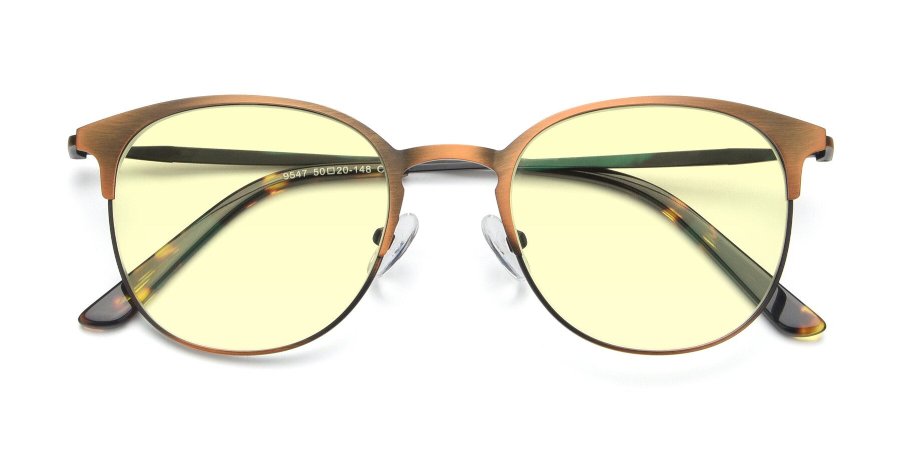 Folded Front of 9547 in Antique Bronze with Light Yellow Tinted Lenses