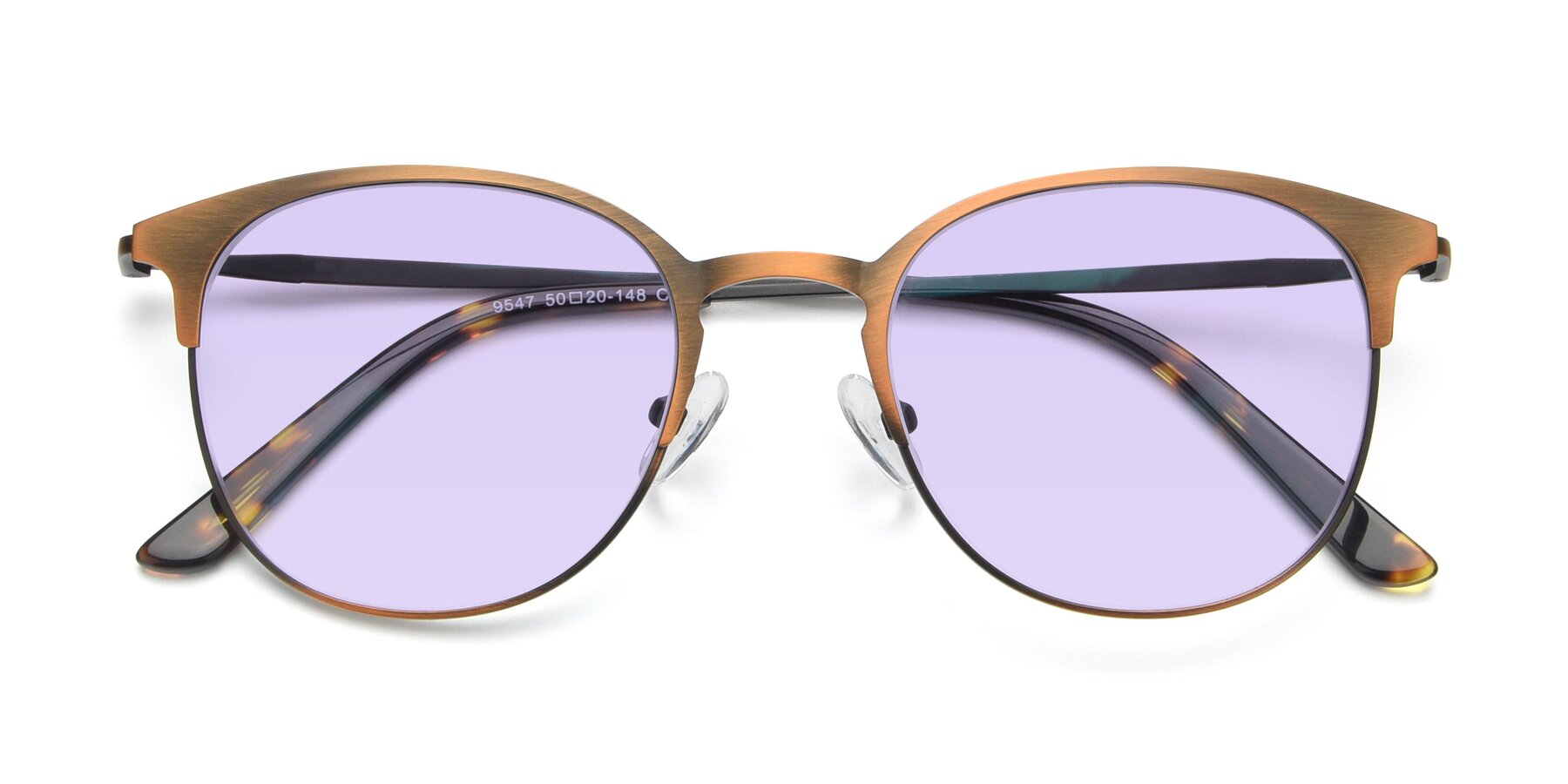 Folded Front of 9547 in Antique Bronze with Light Purple Tinted Lenses