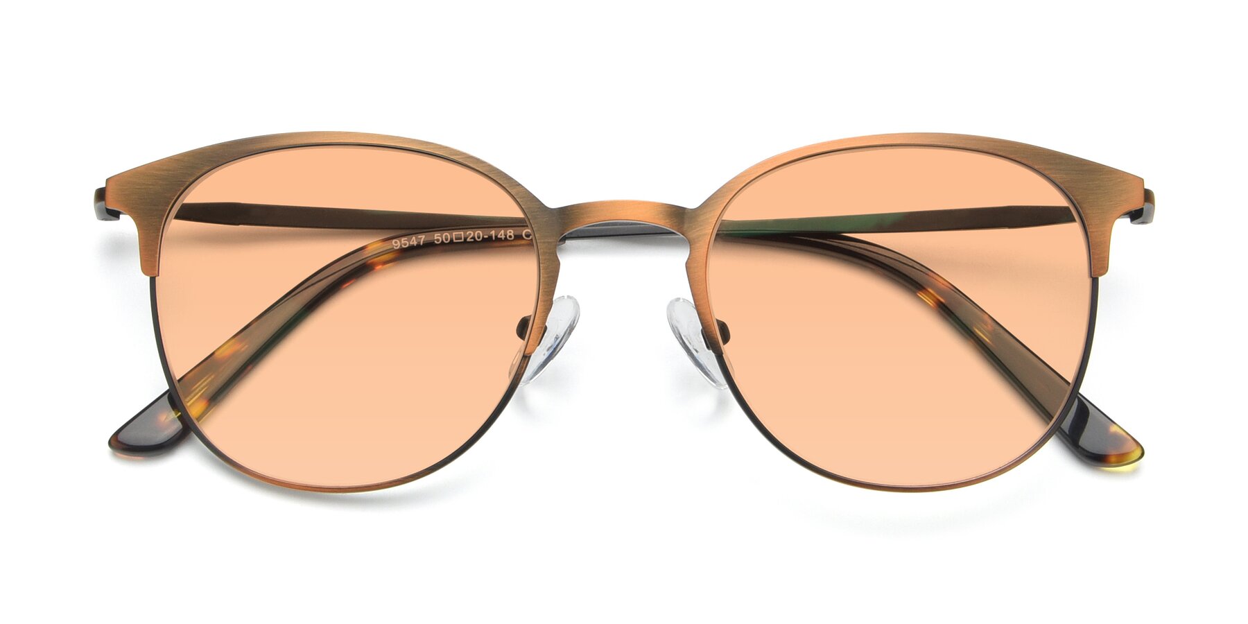 Folded Front of 9547 in Antique Bronze with Light Orange Tinted Lenses