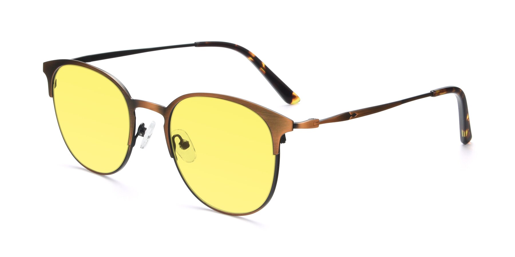 Angle of 9547 in Antique Bronze with Medium Yellow Tinted Lenses