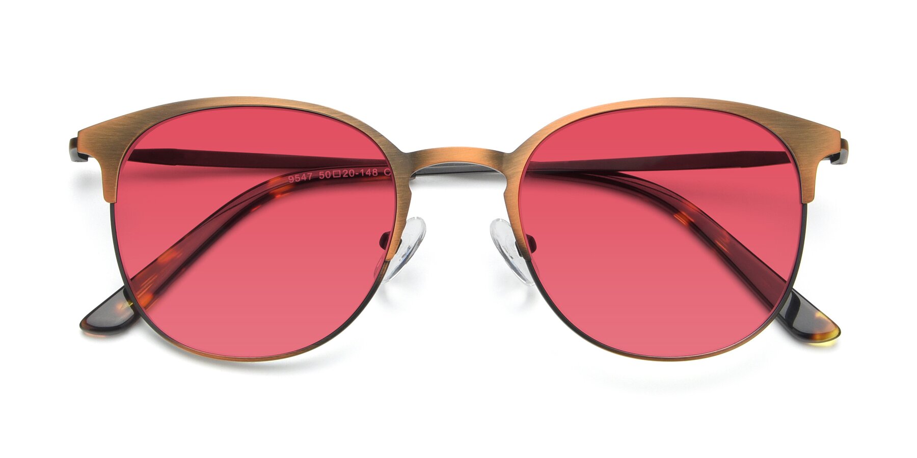Folded Front of 9547 in Antique Bronze with Red Tinted Lenses