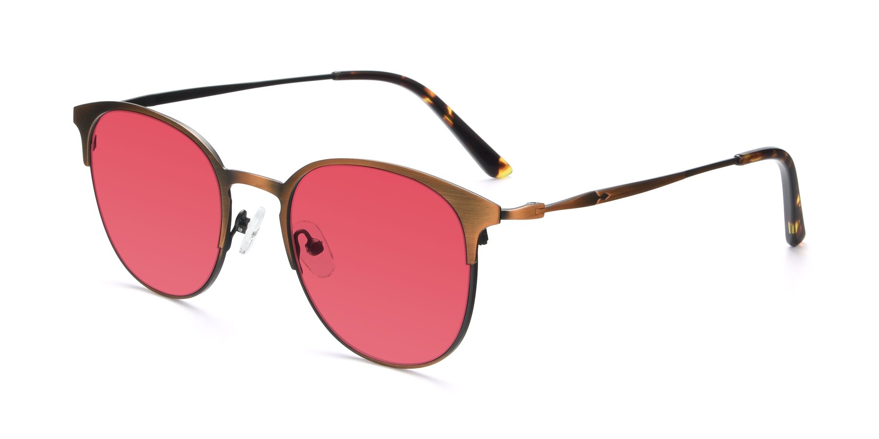 Angle of 9547 in Antique Bronze with Red Tinted Lenses