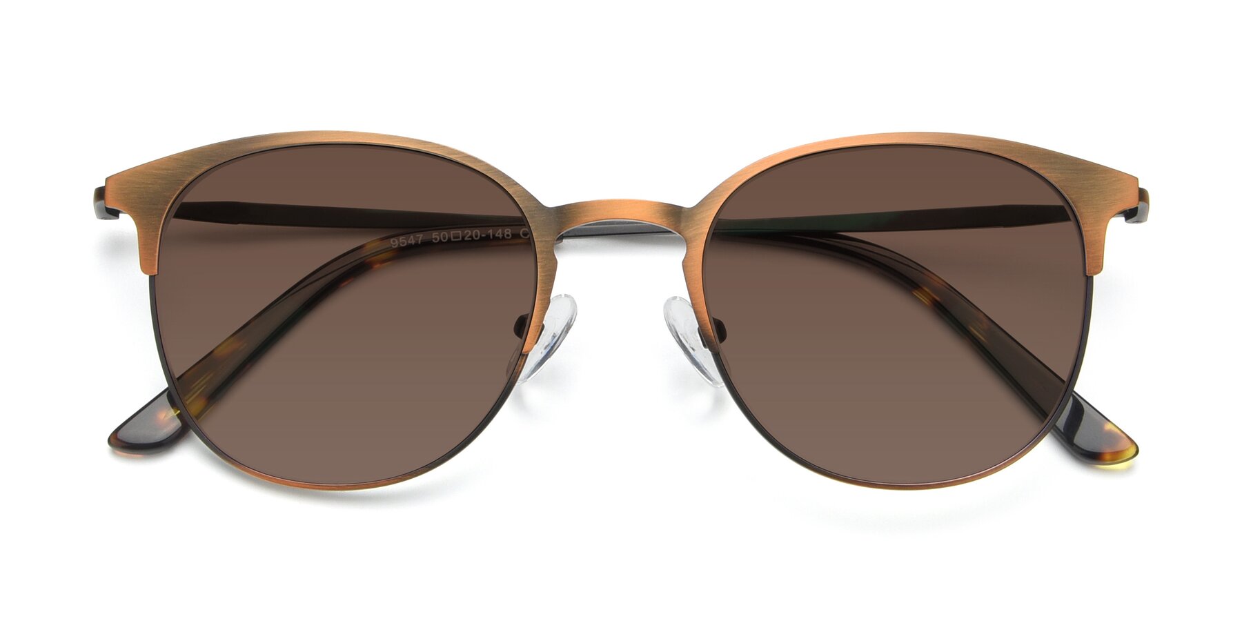 Folded Front of 9547 in Antique Bronze with Brown Tinted Lenses