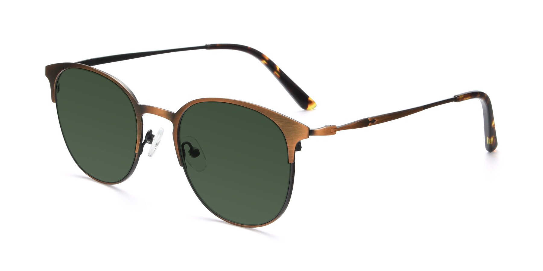 Angle of 9547 in Antique Bronze with Green Tinted Lenses