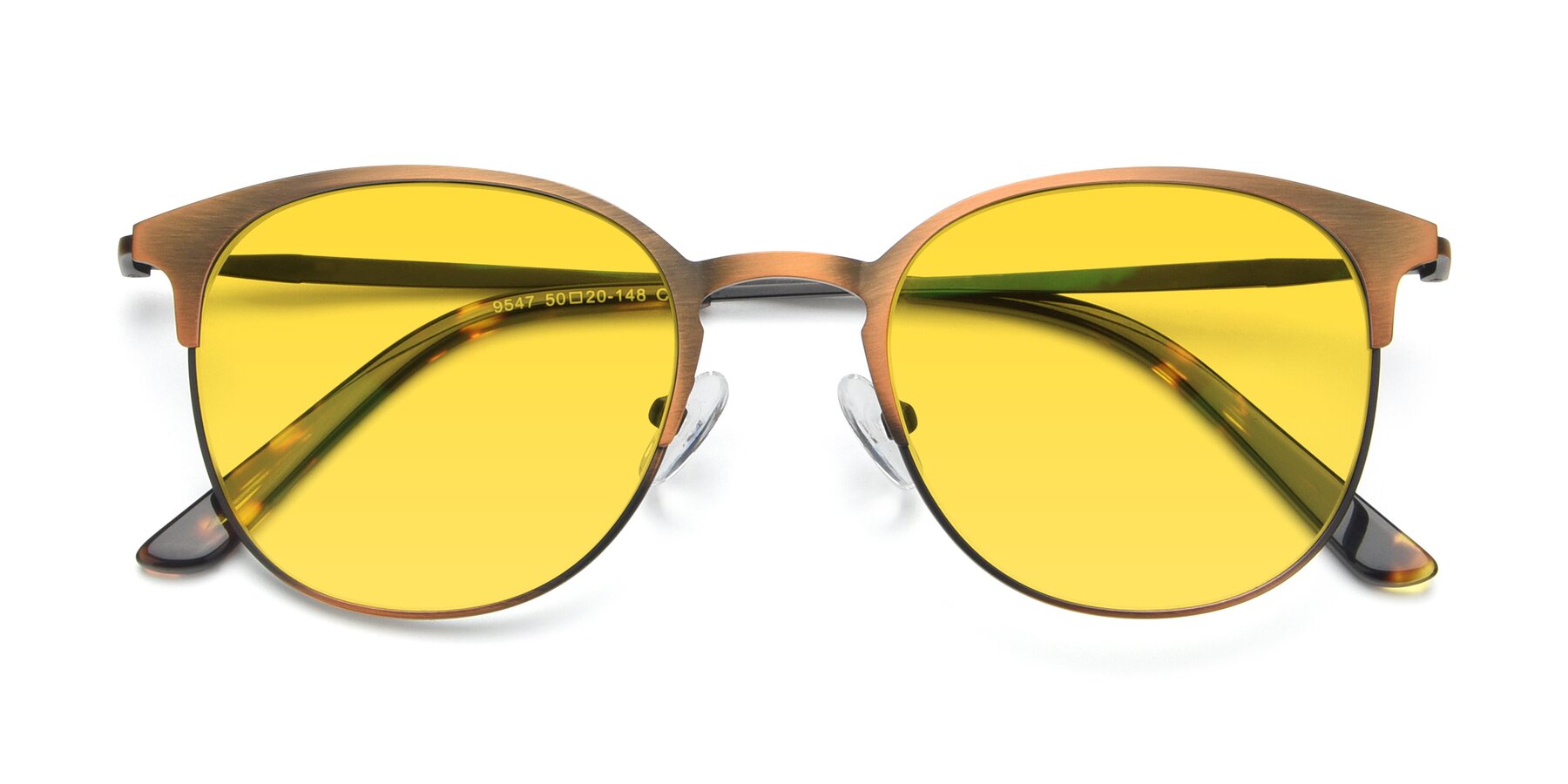 Folded Front of 9547 in Antique Bronze with Yellow Tinted Lenses