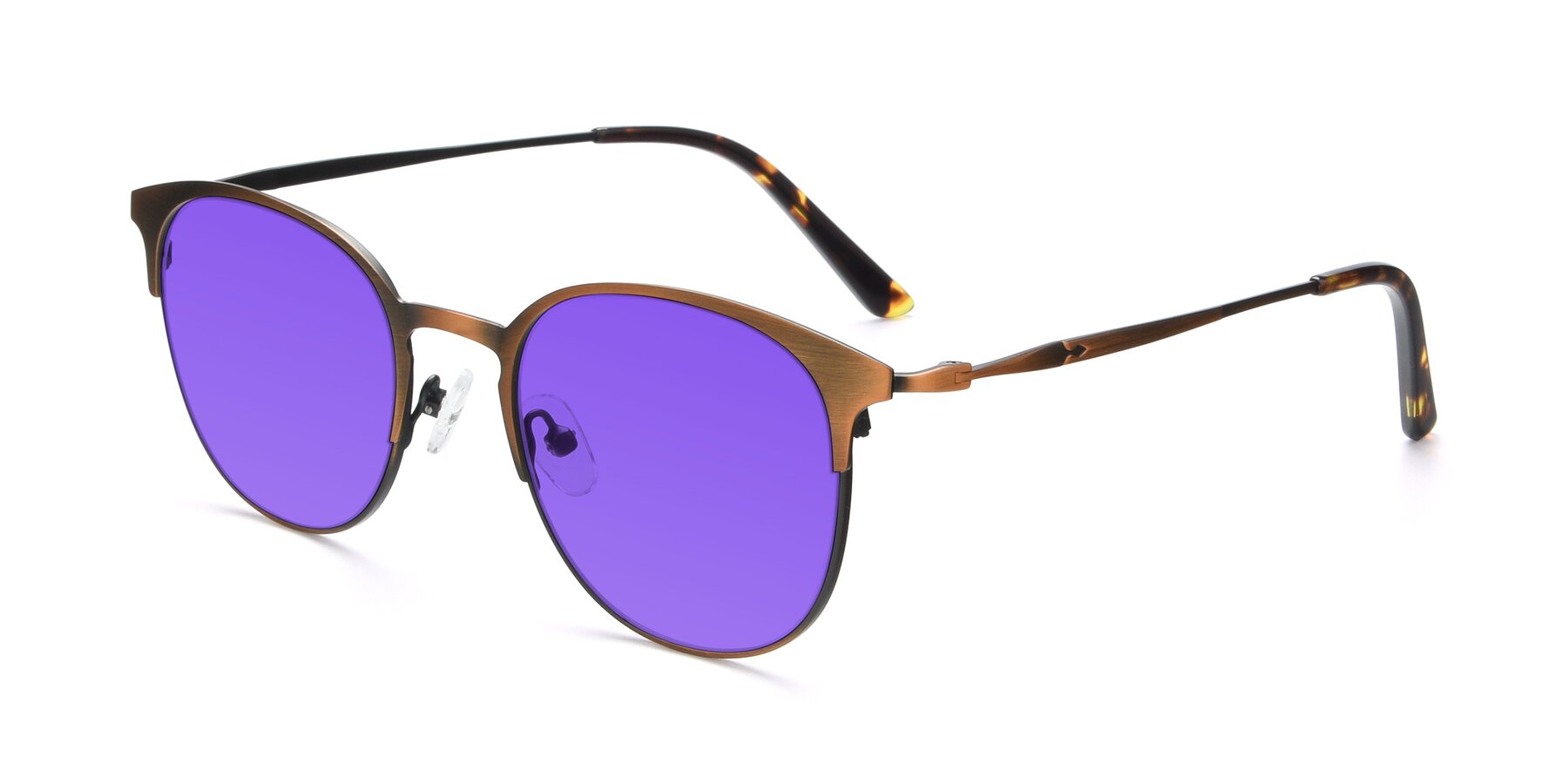Angle of 9547 in Antique Bronze with Purple Tinted Lenses