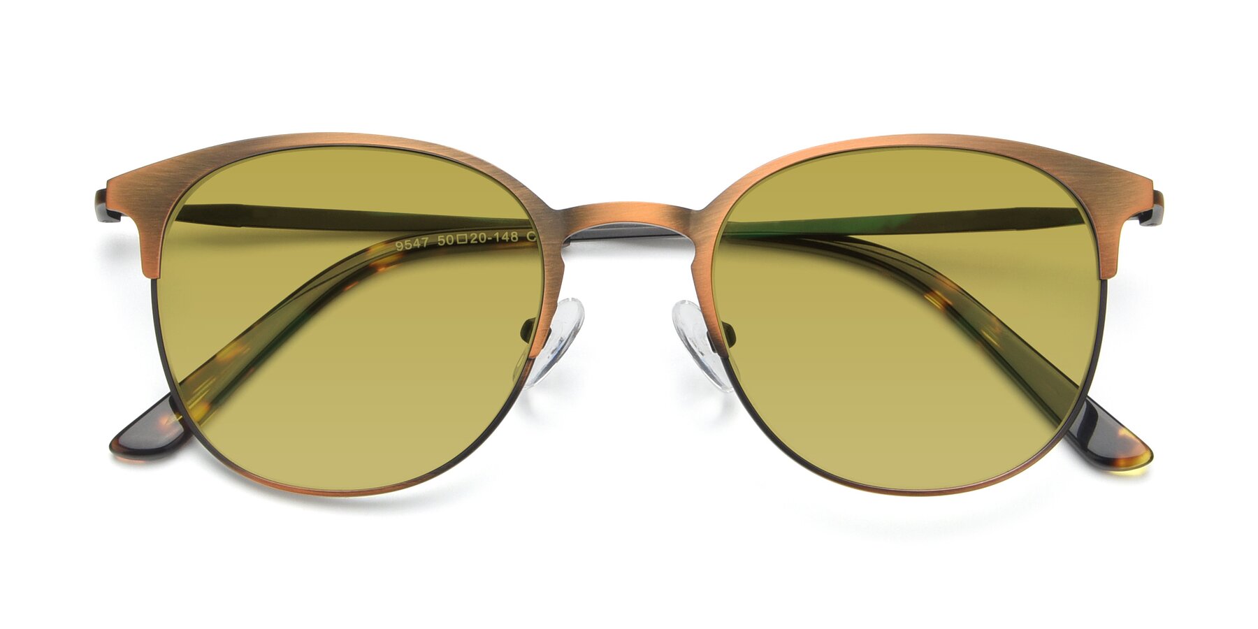 Folded Front of 9547 in Antique Bronze with Champagne Tinted Lenses