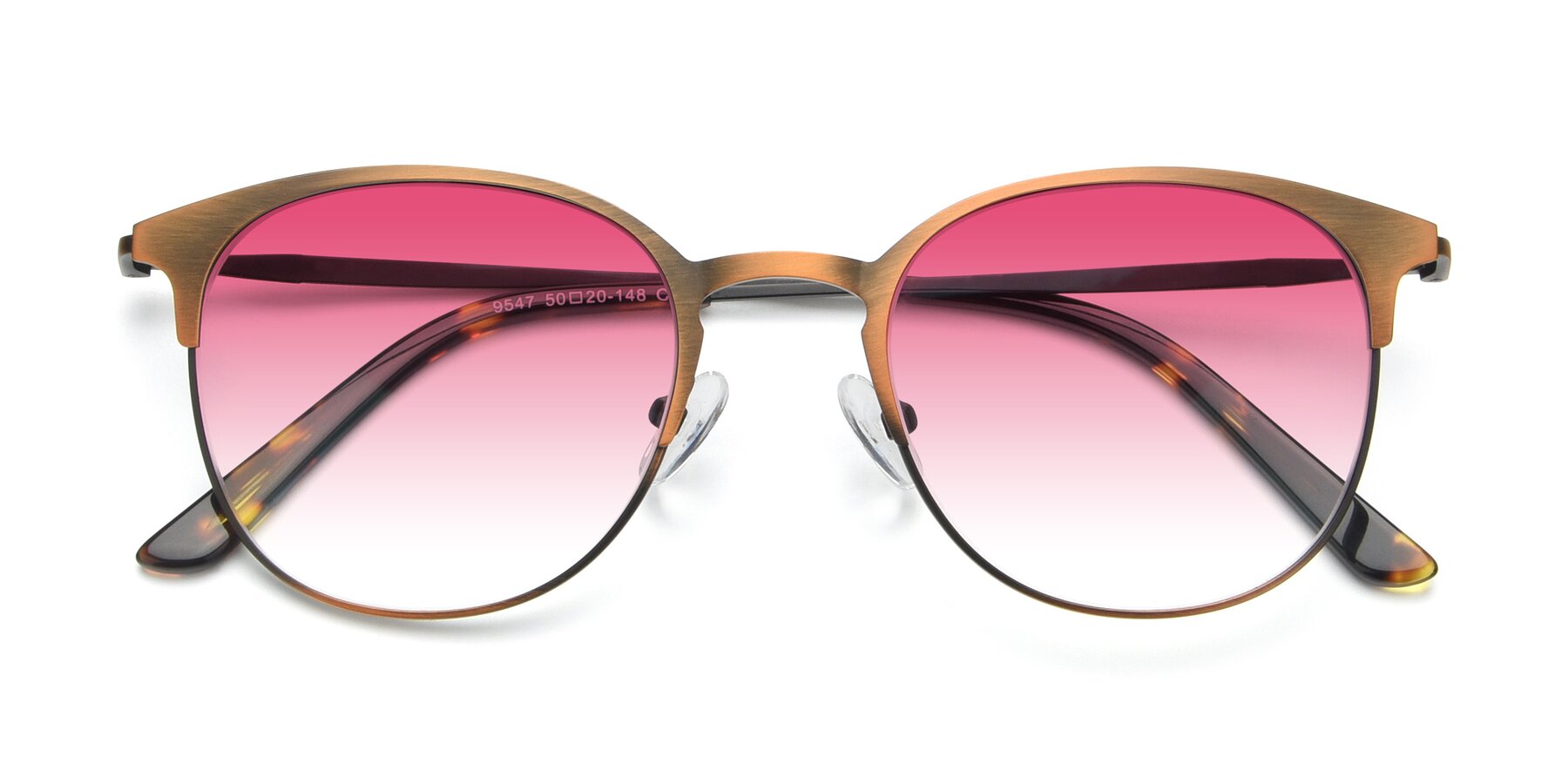 Folded Front of 9547 in Antique Bronze with Pink Gradient Lenses