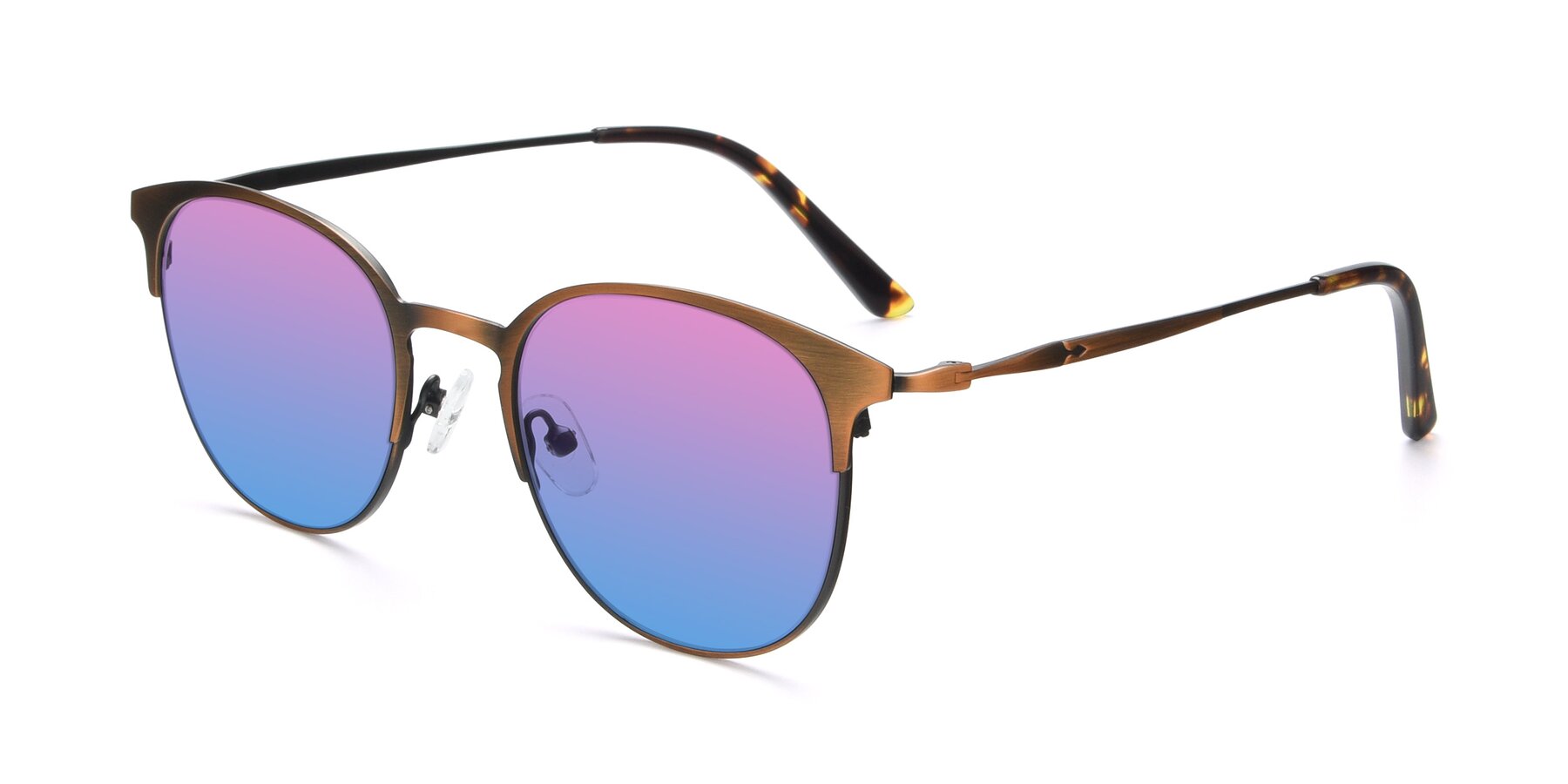 Angle of 9547 in Antique Bronze with Pink / Blue Gradient Lenses