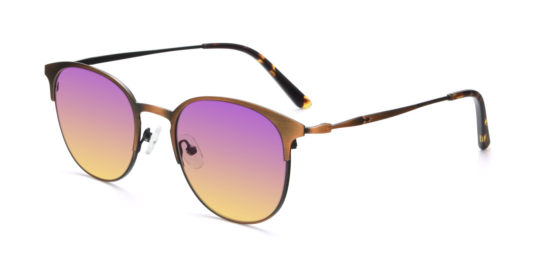 Angle of 9547 in Antique Bronze with Purple / Yellow Gradient Lenses