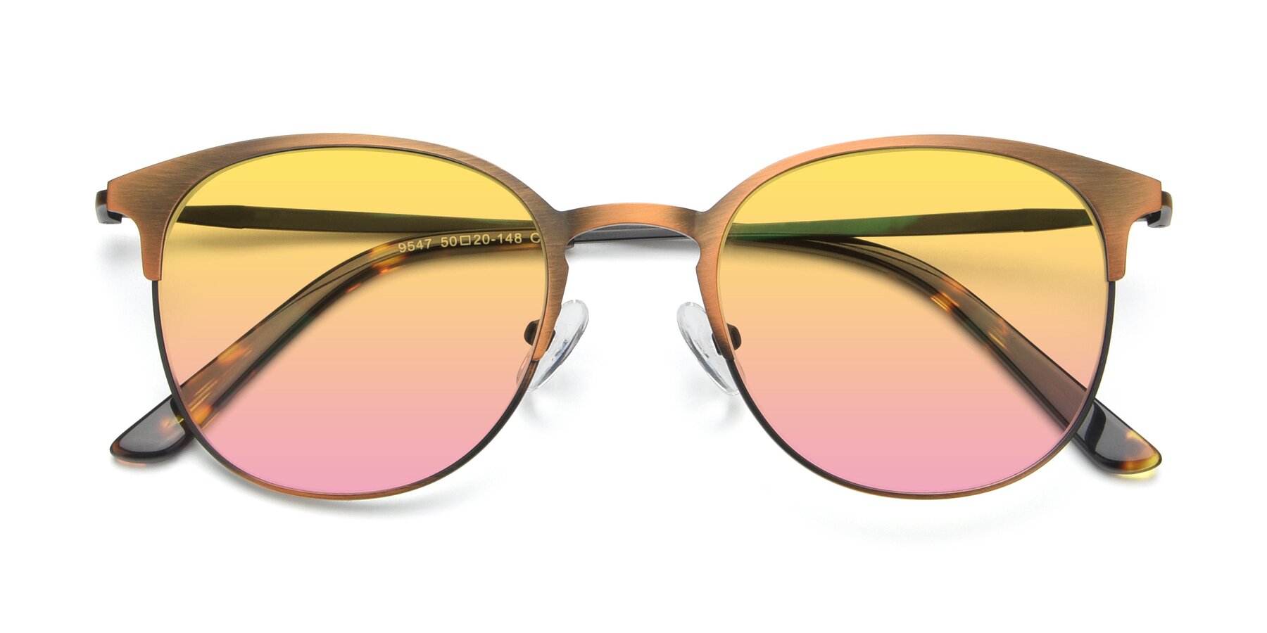 Folded Front of 9547 in Antique Bronze with Yellow / Pink Gradient Lenses