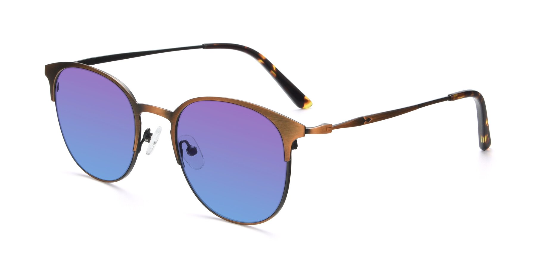 Angle of 9547 in Antique Bronze with Purple / Blue Gradient Lenses
