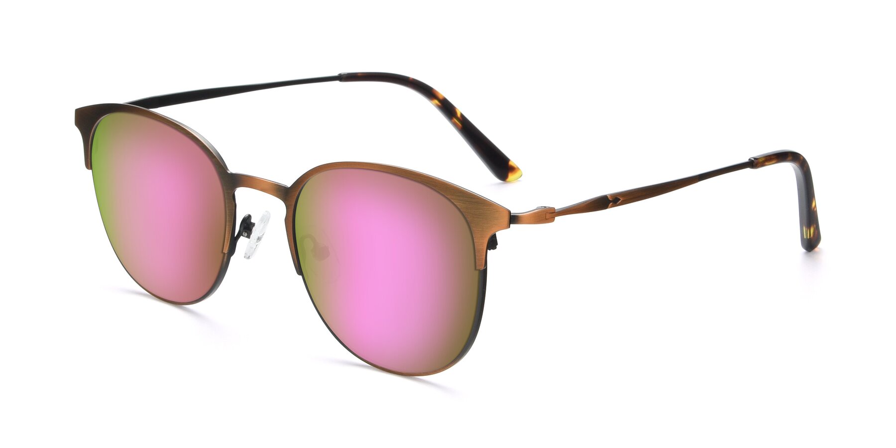 Angle of 9547 in Antique Bronze with Pink Mirrored Lenses