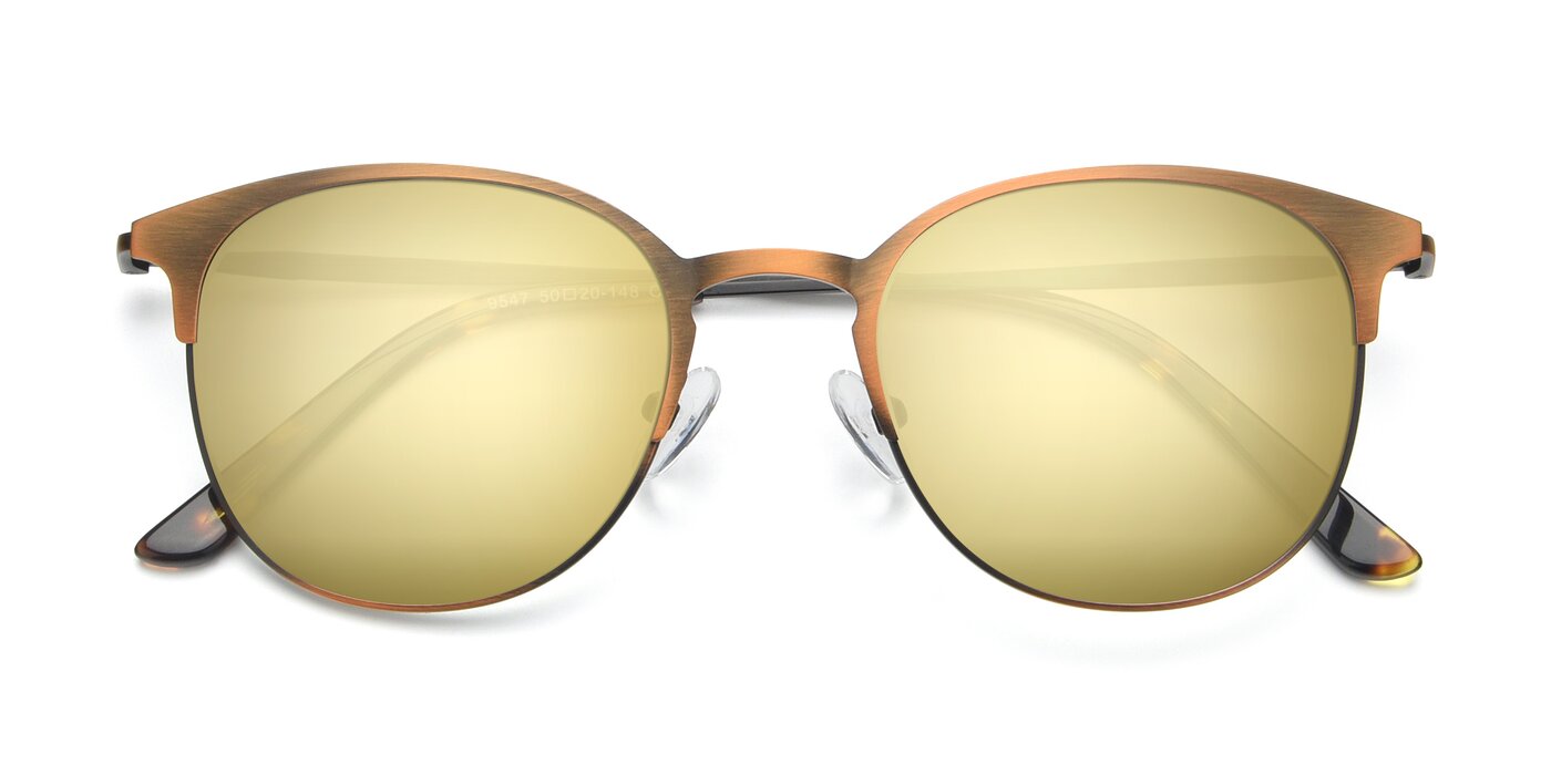 9547 - Antique Bronze Flash Mirrored Sunglasses